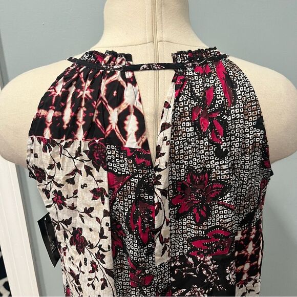 NWT INC Nomad Patch Tiered Halter-Neck Maxi Dress Size Petite Small - Picture 6 of 9